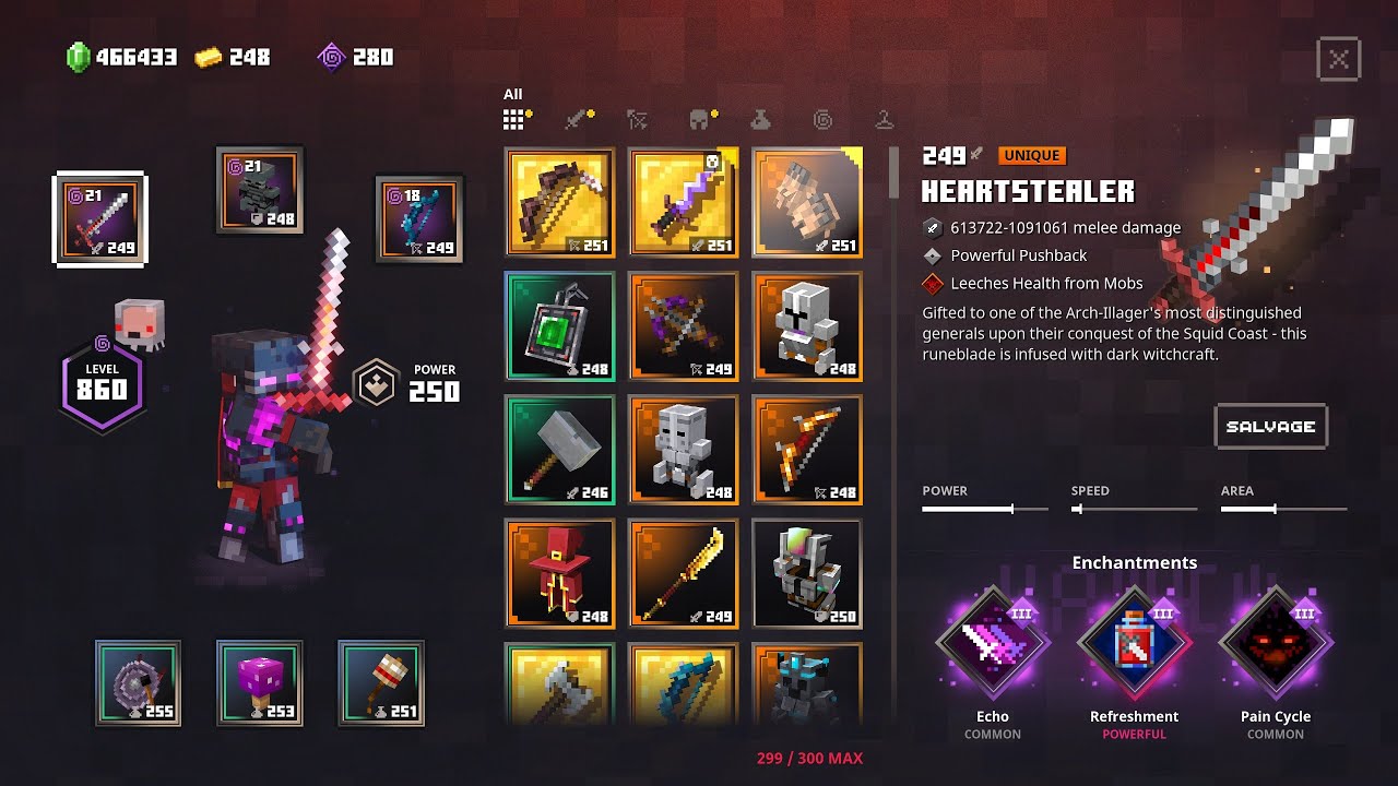 Minecraft Dungeons Echo Pain Heartstealer Build Apoc+25 Fiery Forge 2 Banners No Gilded Items