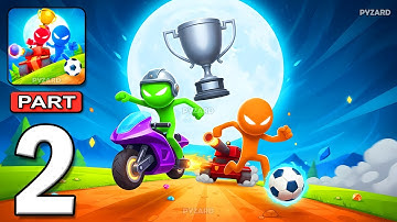 Stickman Party - Gameplay Walkthrough Part 2 - Tournament Mode 1 2 3 4 Players Free New Mini Games