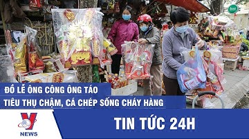 Đồ lễ ông Công ông Táo tiêu thụ chậm, cá chép sống cháy hàng - VNEWS