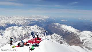 Эльбруса 5642 метра Ринг на вершине , съемка с квадрокоптера. / Elbrus copter / Boxing club Udarnik