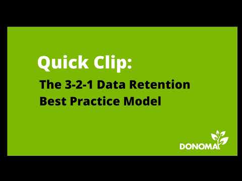 The 3 2 1 Data Retention Best Practice Model - video from Donoma