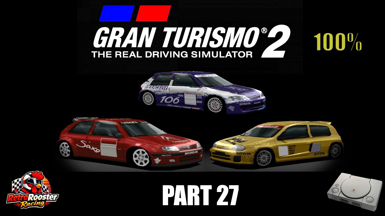 Gran Turismo 2 PS1 – Part 27 | French Manufacturer Races | Saxo VTS, Clio V6 & Peugeot 106