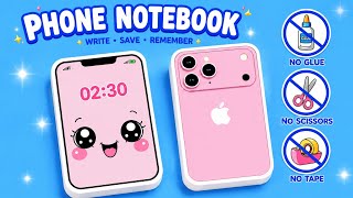 DiY Kwaii Phone Notebook / No Glue, No Scissors / Paper Crafts / Easy Craft ideas / School project