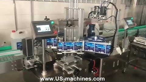 Big bottle pail drum bucket single one side labeling machine labeling video