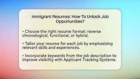 Immigrant Resumes: How To Unlock Job Opportunities? - Immigrant Job Answers