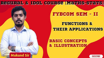 Functions & Their Applications l Ex.1 Ch-1 Basic Concepts l FYBCom Sem2 l Maths & Stats l Mukund Sir