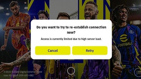 How to resolve efootball problem | access is currently limited due to high server load | 😞 | #viral