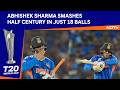 India Score | Abhishek Sharma Smashes Half Century In Just 18 Balls.