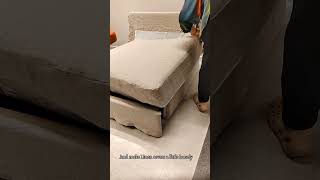 ikea Kivik sofabed cover assembling, customizable dew Linen slipcovers of many shapes. Best deal.