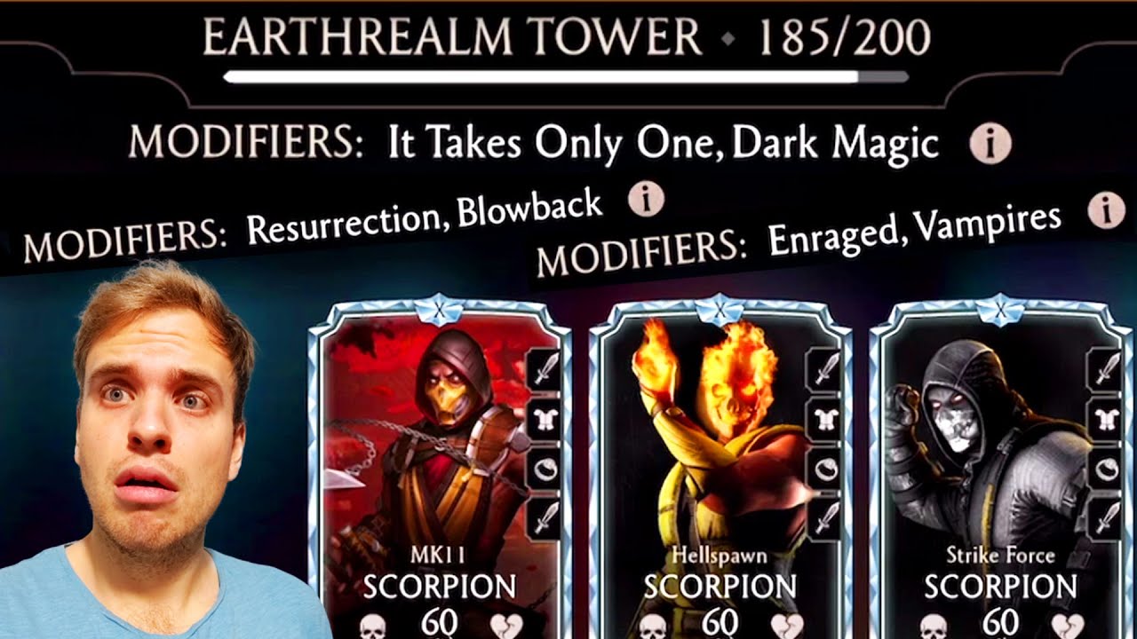 MK Mobile. Fatal Earthrealm Tower WORST BATTLES! Battle 185, 189, 190 are HELL!