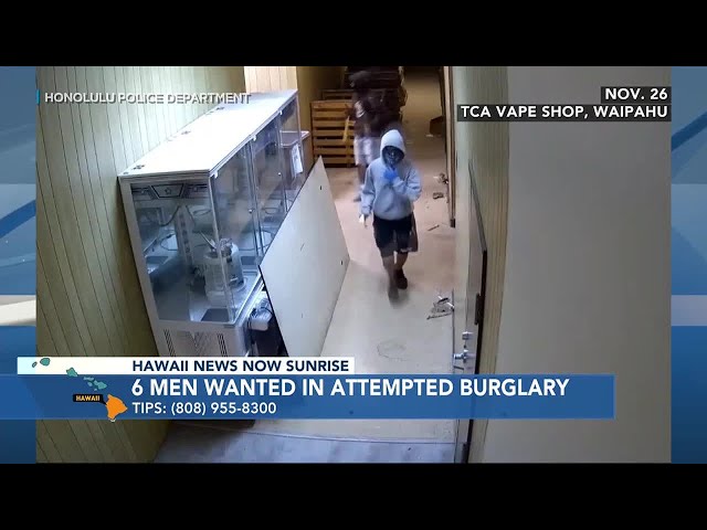 Suspects caught on camera trying to break into vape shop