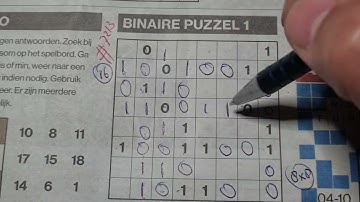 Wednesday. Bonus Extra edition (#7213) Binary01 Sudoku puzzle. 10-04-2023 Extra part 3 of 4