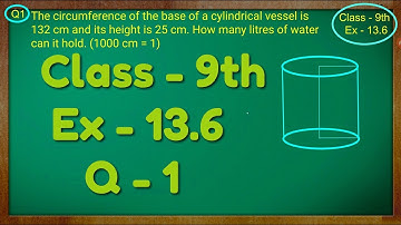Class 9th , Ex - 13.6, Q 1 ( Surface Areas and Volumes ) CBSE NCERT