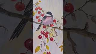 "The pink bird" ✨🎨🖌️ #watercolor #painting #hobby #art #creative #shortsvideo
