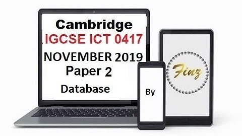 IGCSE ICT 0417 November 2019 Paper 2 Database