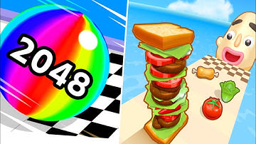 Ball Run 2048 | Sandwich Runner - All Level Gameplay Android,iOS - BIG NEW APK UPDATE Ep 3