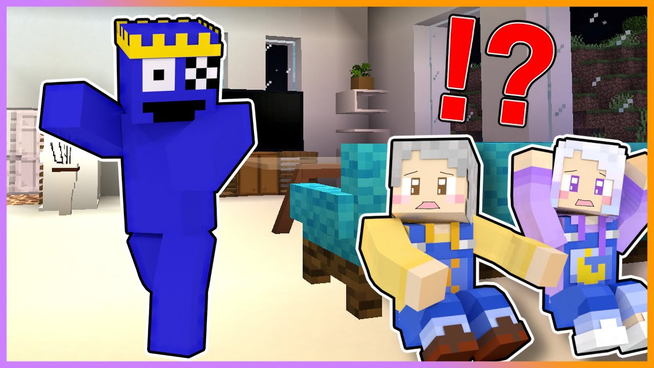 家にブルーが入ってきた！？レインボーフレンズのブルーを家のセキュリティで撃退しろ！【 マイクラ / まいくら / Minecraft 】