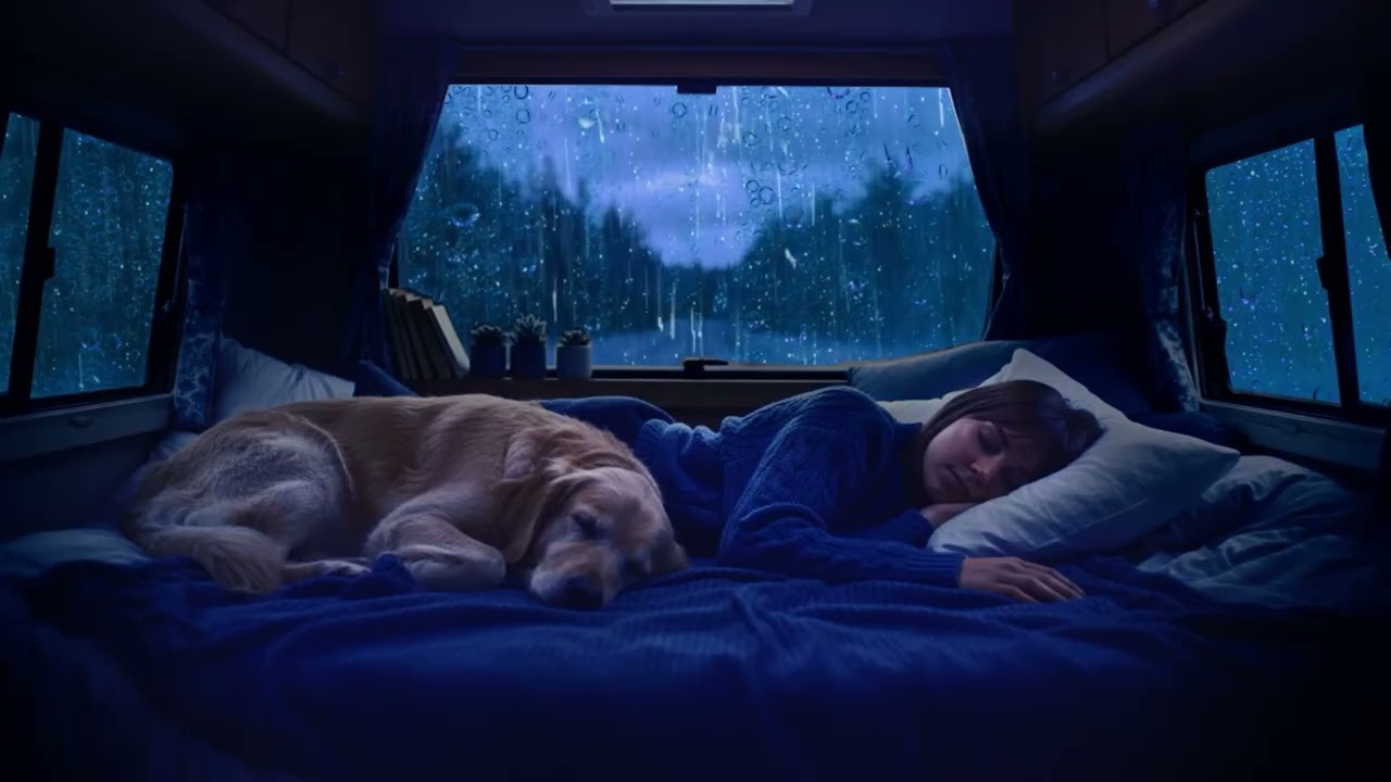 Dark Car Rain Ambience for Sleeping All Night
