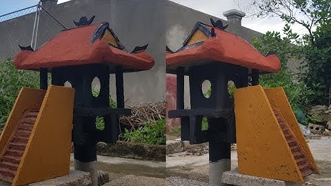 TIỂU CẢNH CHÙA MỘT CỘT | CÁCH LÀM TIỂU CẢNH CHÙA MỘT CỘT | DIY one-pillar pagoda with cement
