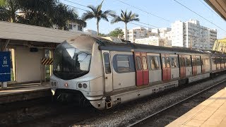 MTR East Rail Line MLR-Train (E9/E28) departing from Tai Wai Station Platform 1