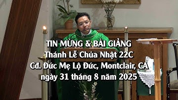 TIN MỪNG và BÀI GIẢNG, Chúa Nhật 22C, Lễ Quan Thầy Hội Các Bà Mẹ Cđ. Đức Mẹ Lộ Đức, ngày 31/8/2025