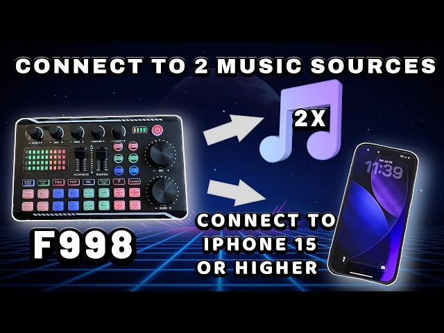 F998 - Connect 2 Music sources and to iPhone15 or higher with