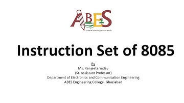 Instruction Set of 8085 by Ms. Ranjeeta Yadav [Microprocessor]