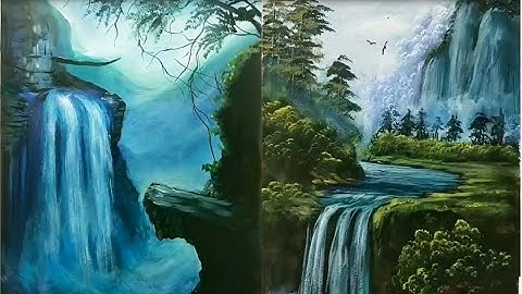 Vẽ Tranh Đỉnh Cao: 5 bức tranh phong cảnh thác nước và hoa cho người mới bắt đầu