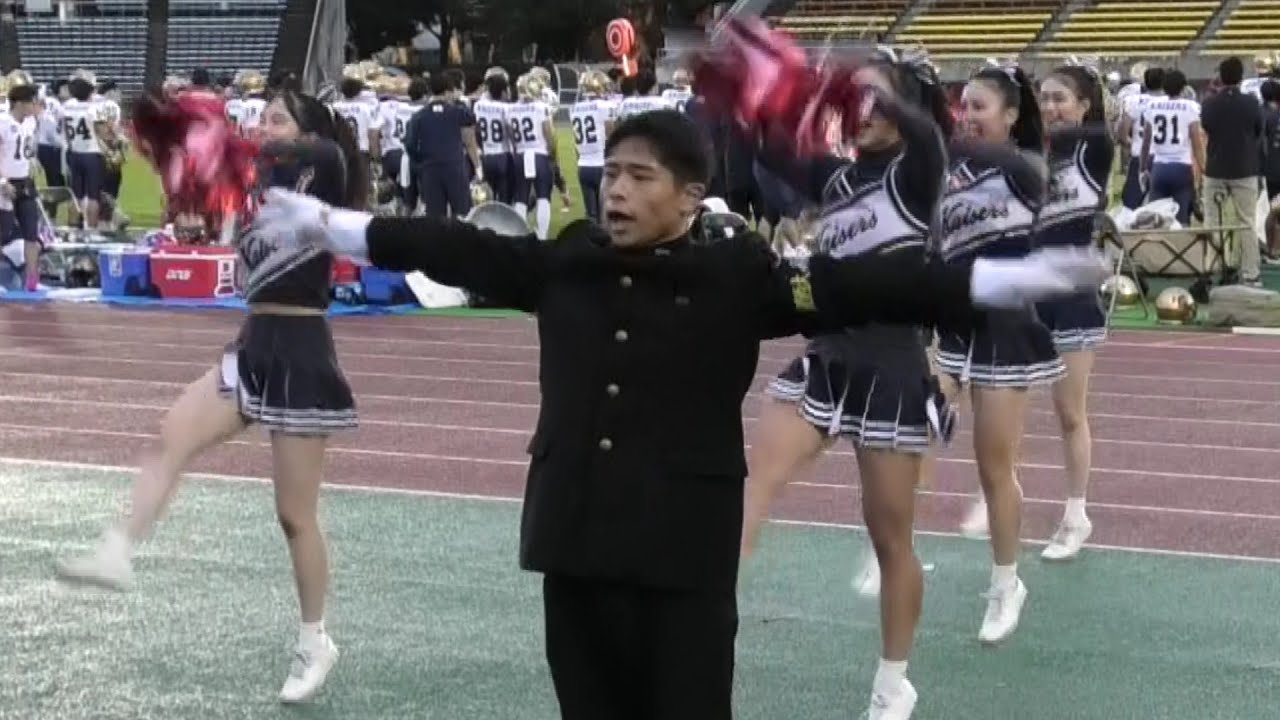 🟦🏈関大応援席2  【関西大学応援団】　🏈アメフト応援 対立命 2025秋  1年生もリーダー振ってた。なんか安堵した。振るからにはどんどん練習して上手くなって下さいね。