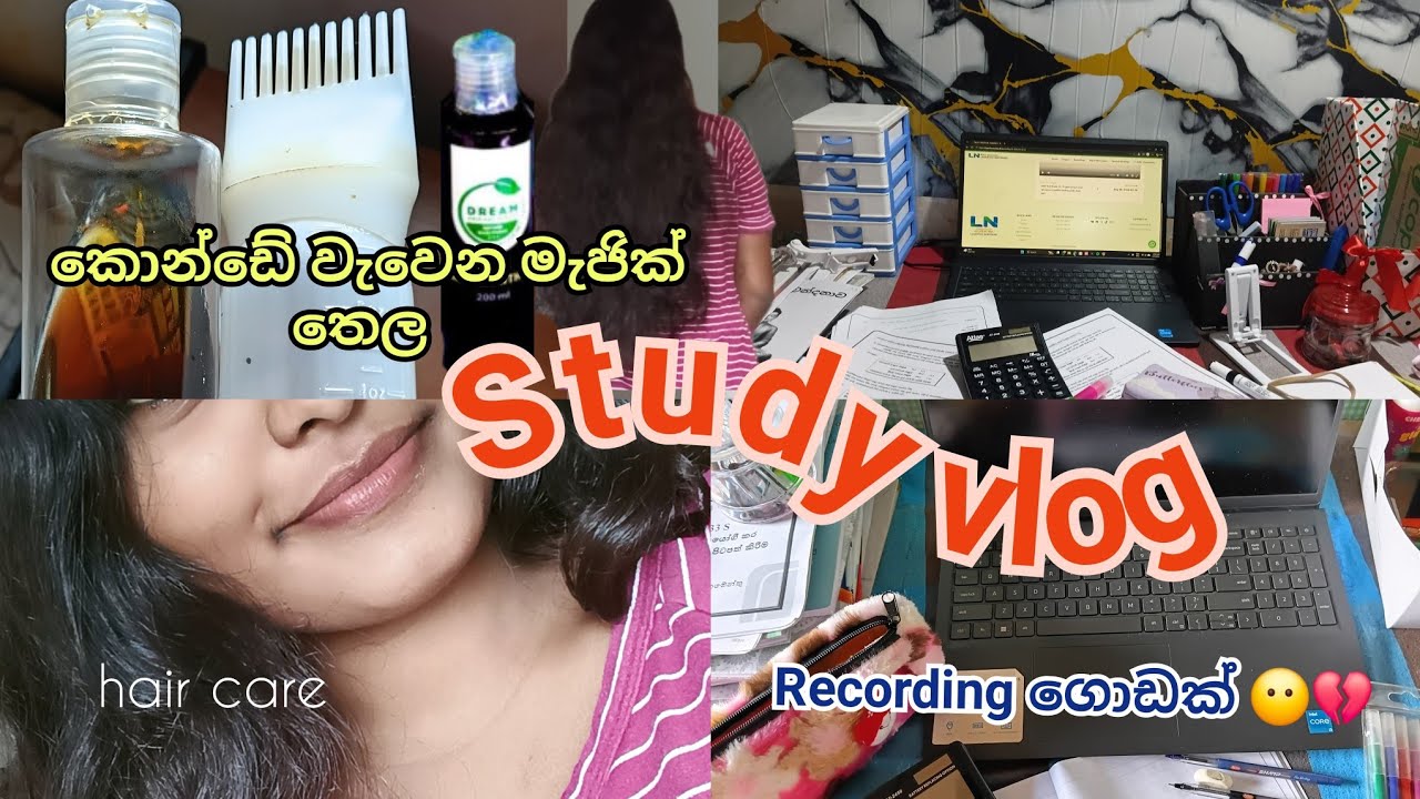 Hair Care + Study Vlog 🌸 | කොන්ඩේ වවන මැජික් තෙලක් 😎| දැන්වත් වැඩ කරමු ළමායි😁📸#viral #fyp #trending 