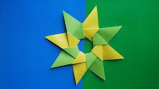 Оригами звездочка ниндзя Как сделать сюрикен из бумаги Origami ninja star