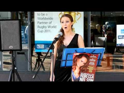 Rebecca Nelson sings at the Long Lunch