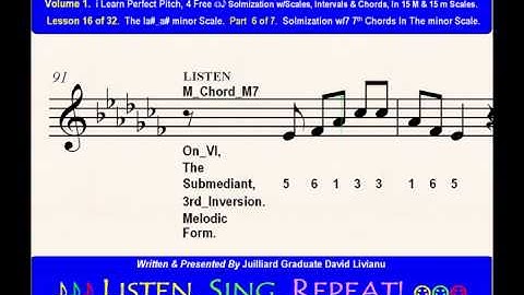 Part 6b. LESSON 16 of 32, The la#_a# minor scale. EAR TRAINING EXERCISES