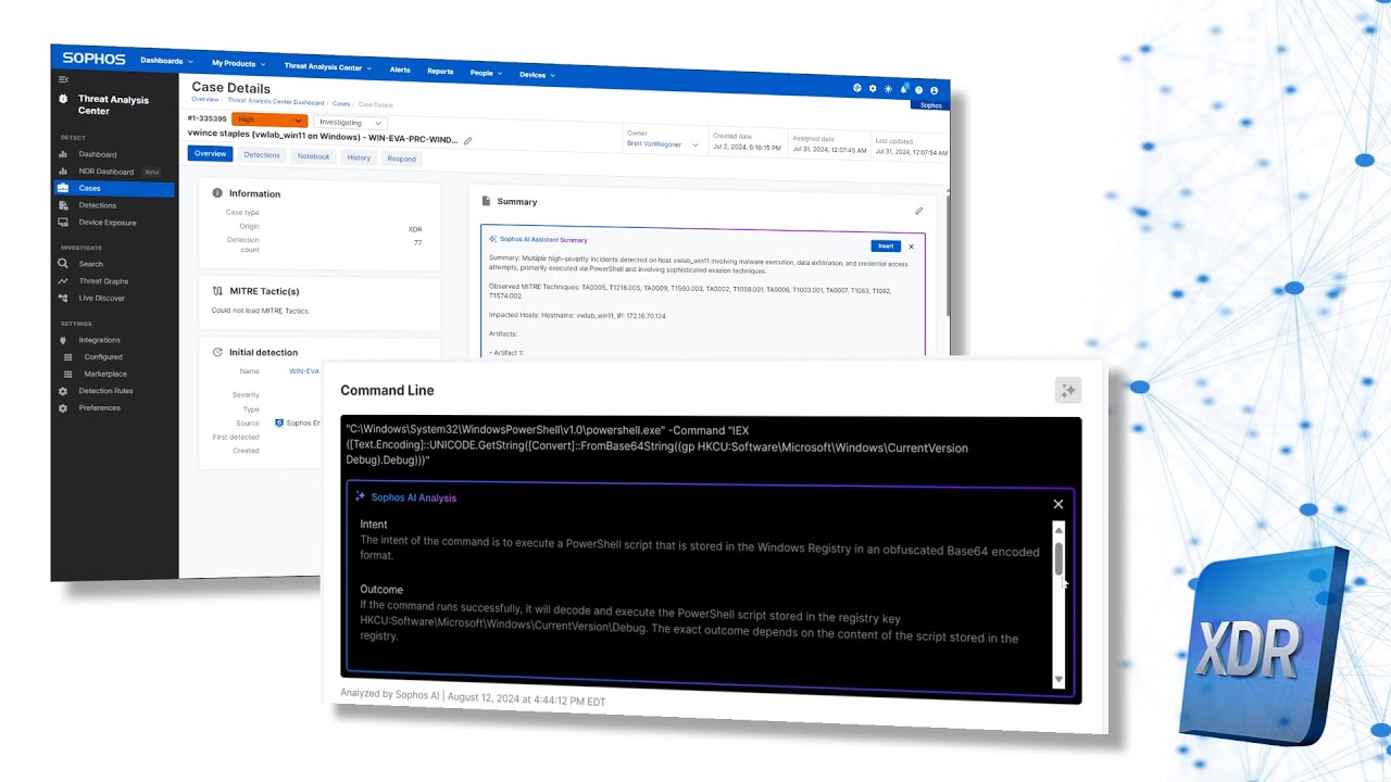 Sophos XDR: New Generative AI Functionality and Case Investigation