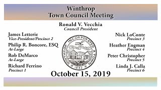Winthrop Town Council Meeting of October 15, 2019