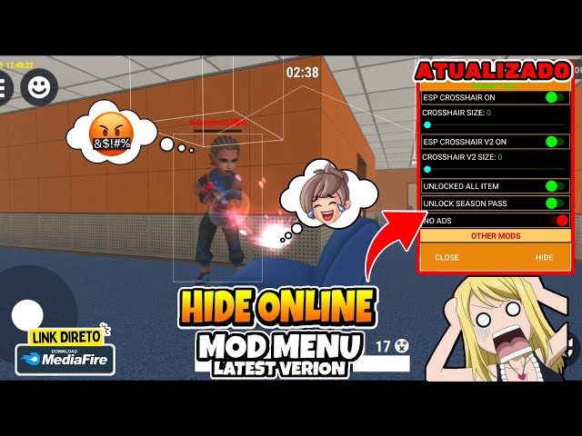 O MELHOR MOD!😱 HIDE ONLINE MOD MENU v4.9.3, 💯% ANTI-BAN + 80 FUNÇÕES