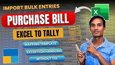 Import Data from Excel to Tally Prime। Bulk Purchase  bill। Data Mapping 