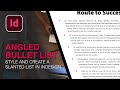 Angled Bullet List Creation in Adobe InDesign [Create Lists in Custom Shapes]