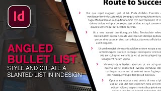 angled bullet list creation in adobe indesign [create lists in custom shapes]