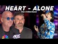 Golden buzzer filipino contestan makes jury smiled when singing song heart  alone agt 2023