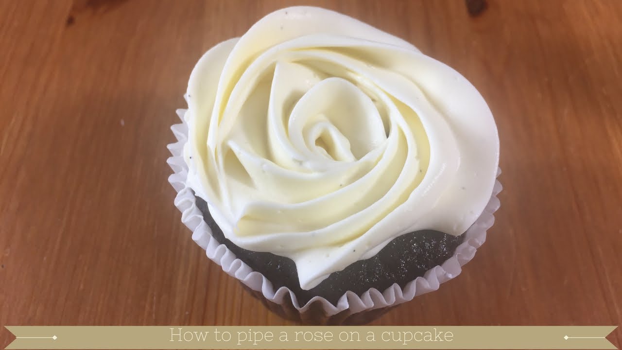 How to pipe a buttercream rose on a cupcake YouTube