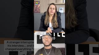 A stranger interrupted his interview... and it changed everything."p2