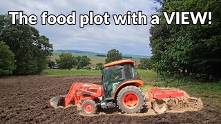 Kioti NS6010 working up a steep hillside food plot Southern Illinois hunting land client property