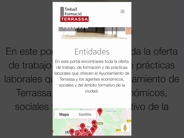 Conoce con tu móvil la oferta formativa y las entidades en el portal treballterrassa.cat