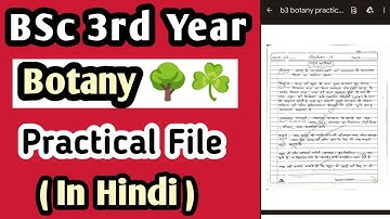 #BSc 3rd Year Botany Practical File for Hindi medium #bsc2023
