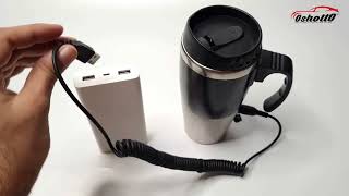 Oshotto 12V Car Heating Mug Travel Friendly Electric Kettle (500ml)