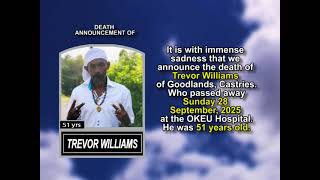 Celebrity Trevor Williams ~ Short Obituary Profile