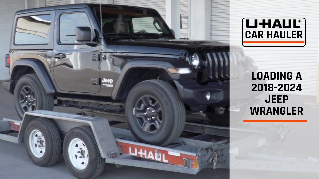 Loading a 2019 Jeep Wrangler On a U-Haul Car Hauler - YouTube