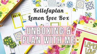 NEW Kellofafan Lemon Love Box - Unboxing & Big Happy Planner Plan With Me! Kellofaplan March 2024