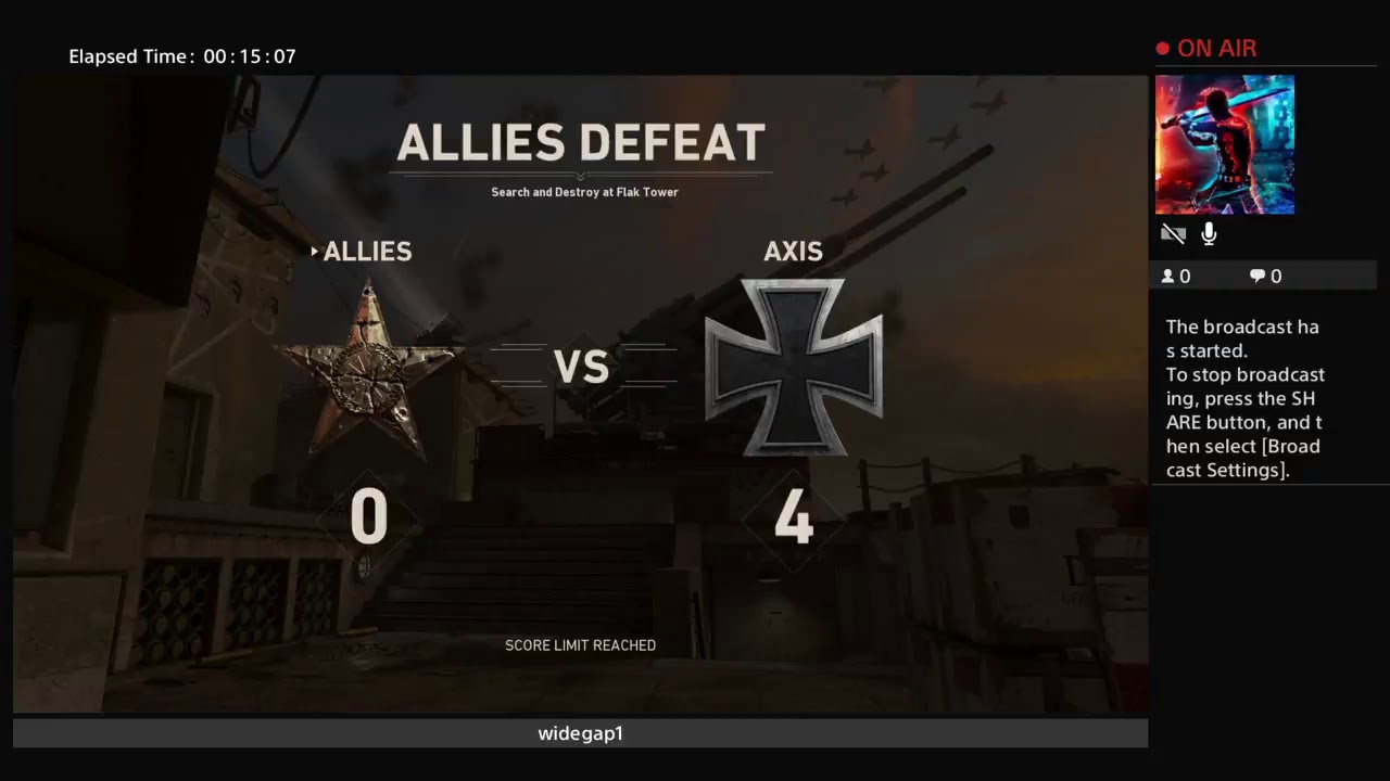 widegap1's COD WW2 Search and destroy Broadcast